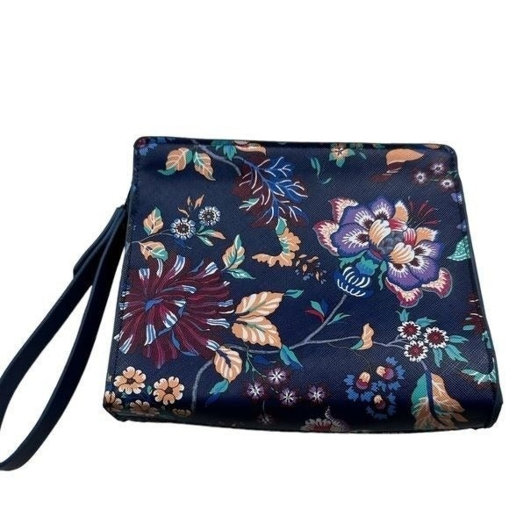 Liberty London British Airways First Class Floral Wristlet Pouch Navy Blue
